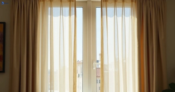 Dusty and dull curtains in picnic-point-nsw before steam cleaning